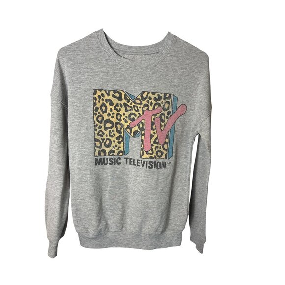 MTV Animal Print Women's Gray Sweater - Picture 2 of 6
